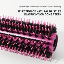 2 In 1 Round Barrel Hair Brush Kit For Women With Small Boar Bristle Round Brush, Professional Hair Styling For Blow Drying, Curling, Scalp Massage, Wet And Dry Use (Pink & Brown)