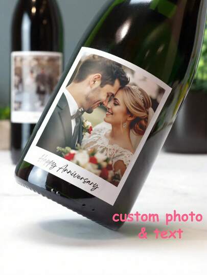 40pcs Custom Photo Wine Label Sticker,Custom Photo Wine Labels - Personalized Wedding, Anniversary & Birthday Party Decorations - High Quality Champagne Bottle Paper Stickers - Unique Couple Gifts & Surprise Party Supplies, Wine Gifts, Personalized Decorations, Celebration Designs, Professional Adhesives