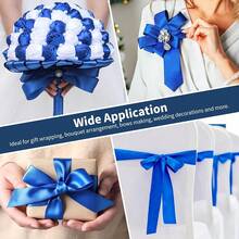 New 1-1/2 Inch Wide Royal Blue Satin Ribbon, 50 Yards Solid Polyter Fabric Ribbon For Ros Making, Gift Wring, Wedding Drations, Crafts, Bows - 寶藍色 - 查看 7