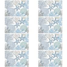 1pc, 4pcs, 6pcs, 8pcs Sea Star And Beach Themed Washable, Anti-Slip, Heat Resistant Ocean Shell Design Placemats - Multicolor - View 12