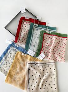 1 Stück Damen Baumwoll- und Leinenstruktur Kleine Paniertuch/Taschentuch/Stirnband, Europa und USA Stil vielseitig einsetzbarer Blumen bedruckter Leinenschal/Halstuch/Taschentuch, Sommer Strand