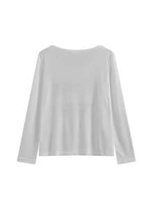 Women Loose Fit Printed Lightweight Sun Protection Casual Long Sleeve T-Shirt, Summer - White - View 5