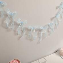 蝴蝶结丝带三角旗，白色、米色、黑色、粉色、蓝色、金色，节日派对装饰背景 - 彩色 - 查看 17