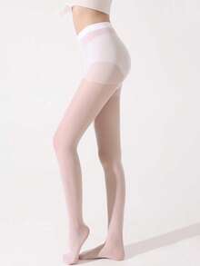 半双装 20D 女士透明连裤袜，超薄高腰紧身裤，适合搭配连衣裙，圣诞礼物 - 超薄絲襪 - 查看 7