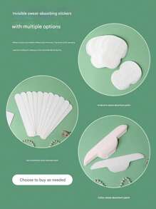 Disposable Sweat Absorbent Pads, Underarm Sweat Absorbent Patches, Collar Patches, Collar Sweat Absorbent Patches, Cap Pads, Antiperspirant Patches - one-size - View 3