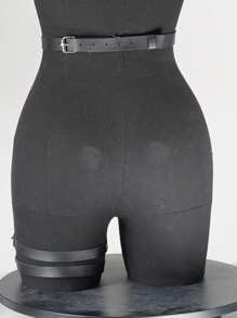 Cinturón de cintura gótico de PU con remaches para mujer, liga para muslo con estilo Y2K, arnés para la pierna para uso diario, regalo del Día de San Valentín, accesorio de carnaval, accesorio de lencería sexy para mujer