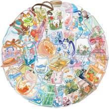 50 Pezzi Adesivi In Vetro Trasparenti, Adesivi A Tema Carino E Cartoonesco, Impermeabili Nello Stile INS, Ideali Per Artigianato Fai-Da-Te, Album Fotografici, Computer, Bottiglie D'acqua E Decorazioni Per Libri, Forniture Scolastiche, Rientro A Scuola