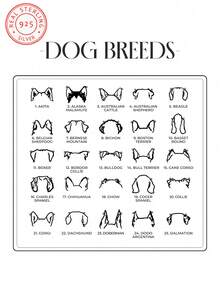 A 925 Silver Customized Pet Dog Ear Name Opening Ring, Stylish Personalized Ring With Name, Sterling Silver Opening Adjustable Pet Keepsake Jewelry, A Beautiful Gift For Pet Lovers Pet Owners