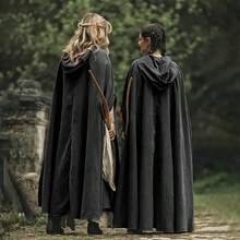 1 pezzo Mantello lungo con cappuccio in stile medievale e rinascimentale vintage, adatto per Ognissanti, carnevale, festival, spettacoli teatrali, cosplay