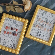 新款简约木质相框，透明蕾丝装饰，家居装饰，摄影道具