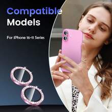Metal Rhinestone Camera Lens Protector Glass Compatible With IPhone 16 Pro Max Plus Lens Protector Ring Compatible With IPhone 16 15 14 13 12 11 Camera Film Gift For Birthday, Family, Friends Sparkling Crystal, Lens Protector, Phone Accessories