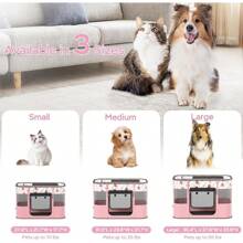 Pet Cat Playpen,Cat Cages Indoor Collapsible Dog Crates Tent Kennel Playpen For Dogs Cat And Rabbit Travel Dog Playpen Indoor & Outdoor (Small(27.6" L X 21.7" W X 17.7" H), Pink)