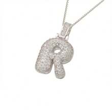 1pc Fashionable Gold A-Z 26 Bubble Letter Pendant Necklace, Suitable For Men & Women Daily Wear
