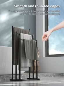 1 pezzo Portasciugamani a 3 ripiani da terra, portasciugamani verticale, alta capacità, facile da installare, adatto per riporre asciugamani in bagno, toilette, vasca da bagno all'aperto, accessori da bagno, accessori per lo stoccaggio, portasciugamani