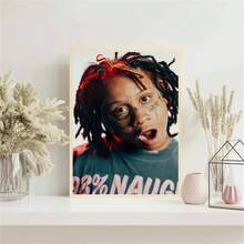 1 pezzo cartellone triplo con stelle di Billy Reid in stile hip hop/rapper, cartellone su tela da 6 pezzi, decorazione per camera da letto, scenografia sportiva, decorazione per ufficio, regalo, senza cornice - Multicolore - Visualizzare 2