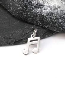 1pc Simple And Unique 925 Sterling Silver Music Note Charm DIY Pendant Delicate Jewelry Gift For Women Or Men