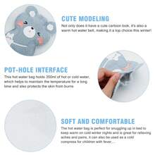 Bolsa de Água Quente com Capa Macia e Felpuda, Garrafa de Água Quente Pequena de 350ml, Bolsa de Água Quente Pequena de PVC com Capa de Fleece Macio para Aquecer as Mãos e os Pés, Aliviar o Pescoço e os Ombros de Mulheres e Idosos