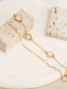 1pc Fashionable & Elegant Anklet, Minimalist Design, Versatile For Summer, Random Bead Quantity - White - View 3