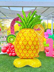 1/2/5pcs Oversized Stand-Up Pineapple Balloon, Summer Fruit Party, Suitable For Summer Wedding, Birthday, Hawaiian Theme Party, Beach Birthday Decor