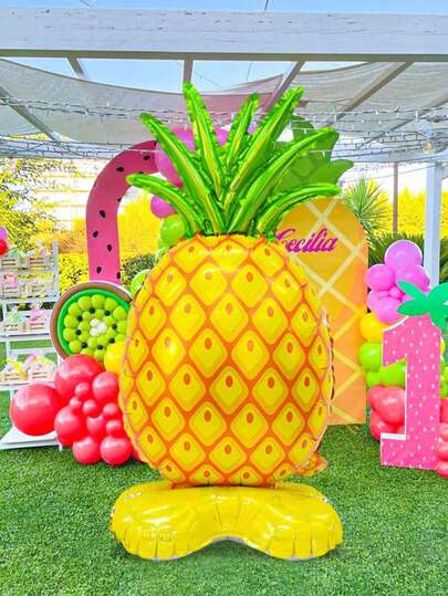 1/2/5 unidades Globos grandes de piña de pie, fruta de verano, adecuados para boda de verano, cumpleaños, fiesta con tema hawaiano, decoración de cumpleaños en la playa