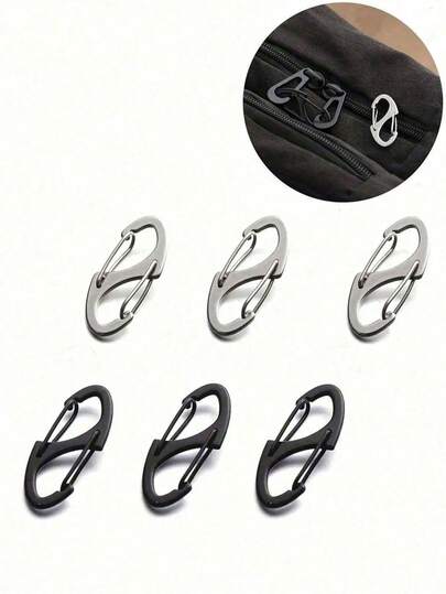 Juego de candados con cierre de cremallera de mochila de colores mixtos para hombres y mujeres. Hebilla anti-robo de fácil apertura para mantener cerrada la cremallera. Hebilla de aleación para mochilas, maletas, bolsos, llaves, monederos y otros accesorios de viaje. Hebilla multifuncional de metal en forma de "S" para viajes, campamento, exteriores, playa, vacaciones y regreso a la escuela.