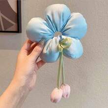 1 件郁金香花朵高弹力发圈，新款发髻固定发带，防损伤发饰，发饰，发圈，发圈 - 彩色 - 查看 8