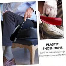 2PCS Plastic Shoehorn Hanging Shoe Lifter Without Bent Over Shoe Pull  Plain  Business Casual