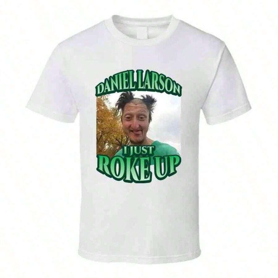 Funny Meme Graphic Tee Men's Street Style Cotton Crewneck Casual Short Sleeve Shirt - 白色 - 查看 1