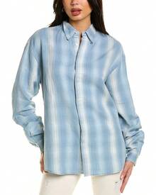 RtA Sierra Oversize Linen-Blend Shirt - 藍色 - 查看 1