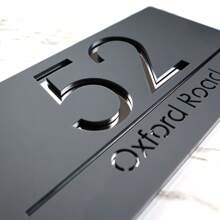 1 pieza Placa personalizada de número de casa acrílica moderna de doble capa con grabado 3D - Letrero de dirección exterior, diseño elegante, montaje en superficie, sin necesidad de electricidad, decoración del hogar, ornamental, reutilizable, multifuncional, elegante, exquisita, de alta calidad, personalizada, única, regalo ideal para él, ella, novio, novia, papá, mamá, familia, amigos, hijo, hija, estudiantes, trabajadores, niños, oficina, salón de té, escuela, hogar