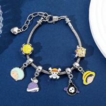 bandai One Piece Bracelets Anime Figure Monkey D. Luffy Pirate Beads Chains DIY Charms Bracelet For Women Jewelry Party Gifts
