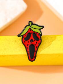 万圣节草莓珐琅别针时尚装饰胸针饰品翻领包徽章珠宝礼品 2025 新款办公室配饰衬衫夹克圣诞节秋冬配饰，适合青少年、青年、男士、休闲、户外、运动、度假、毕业礼物、生日、日常穿着衣服别针有趣可爱的教师礼物 - 彩色 - 查看 6