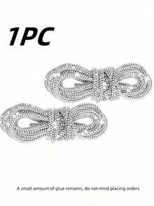 1pc(1.2m In Length) New Rhinestone Studded Round Shoelaces, White Color, Elegant & Minimalist Design, Versatile Accessory For Clothes, Bags, Accessories DIY (Contains Glue, Avoid If Concerns) Summer Party - White - View 2