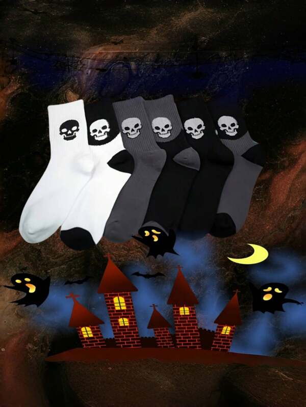 Skelett Halloween Knöchelsocken, geripptes Gewebe