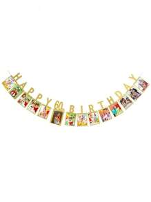 1 Set 1st Birthday Decorations Photo Banner - Happy Birthday Banner, Birthday Photo Banner, Milestone Birthday Gift For Girls & Boys, Birthday Party Photo Props (1st, 2nd, 16th, 18th, 21st, 30th, 40th, 50th, 60th)