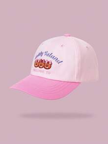 mini bala Kids'Cute Bear Embroidered 2-Tone Hat - Casual Baseball Cap For Daily Wear - Pink - View 2