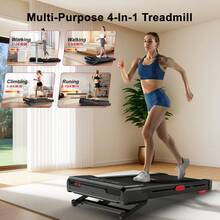 Homefitnesscode 4-In-1 Versatile Treadmill With 0-9% Auto Incline, 1-10KM/H Speed, 3.0HP Quiet Motor, And Space-Saving Design - UK Plug(220-240V) - View 6