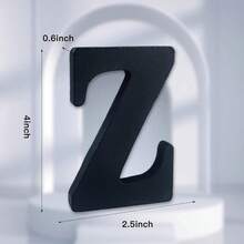 Local Delivery-- 4 Inch Black Wood Letters Unfinished Wood Letters For Halloween Decorative Standing Letters Slices Sign Board Decoration For Craft Home Party Projects (A) - Z - View 2