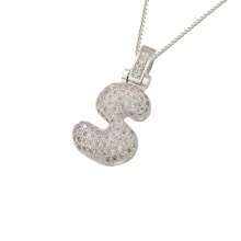 1pc Fashionable Gold A-Z 26 Bubble Letter Pendant Necklace, Suitable For Men & Women Daily Wear