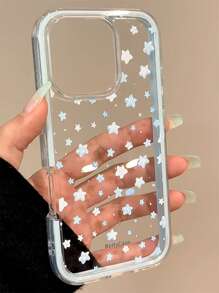 Funda de teléfono con estética de estrellas, coreana, linda, de pantalla completa con estrellas, compatible con iPhone 16, 15, 14, 13, 12, Max, 11, cubierta trasera suave y adorable para chicas