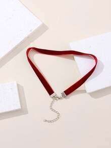 1 件时尚简约性感黑色天鹅绒颈链、锁骨链首饰，适合日常佩戴