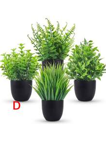1/4pcs Black Flower Pot Simulation Plants With Small Artificial Plants, Including Pots For Indoor Home Decor, Office, Bathroom And Bedroom, Perfect For Indoor Desk Artificial Plant Decoration, Wedding Decoration, Birthday Party Gift, Garden Decoration, Outdoor Plants, Gardening, Fake Flowers, Room Decor, Home Decor