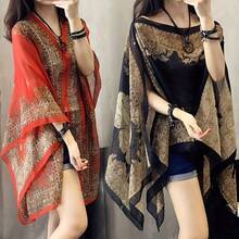 Plus Size Bohemian Floral Print Chiffon Shawl Scarf - Lightweight Beach Cover-Up For Women, Wrinkle-Resistant Summer Vacation Wrap With Random Floral Pattern, Hand Wash/Dry Clean, Beachwear, Stylish Beachwear, Soft Texture, Delicate Material, Fashion Accessory, Boho Lovers - Multicolor - View 1