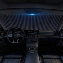 1 件 46 厘米自动折叠汽车遮阳帘 - 防紫外线隔热窗帘，易于安装在挡风玻璃上，可折叠汽车遮阳板，适合旅行和驾驶