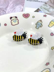 8 件/4 件可爱蜜蜂、花朵、瓢虫迷你发夹，送给她的生日礼物时尚发饰动物爪夹可爱发爪