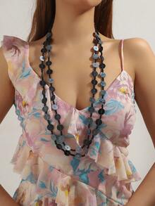 1 Vòng Cổ Dài Nhiều Lớp Vỏ Xanh Tự Nhiên Phong Cách Đi Biển Dành Cho Nữ, Hoàn Hảo Cho Các Cuộc Tụ Họp Thông Thường Và Các Bữa Tiệc Trên Bãi Biển - Ngôi sao - Xem 15