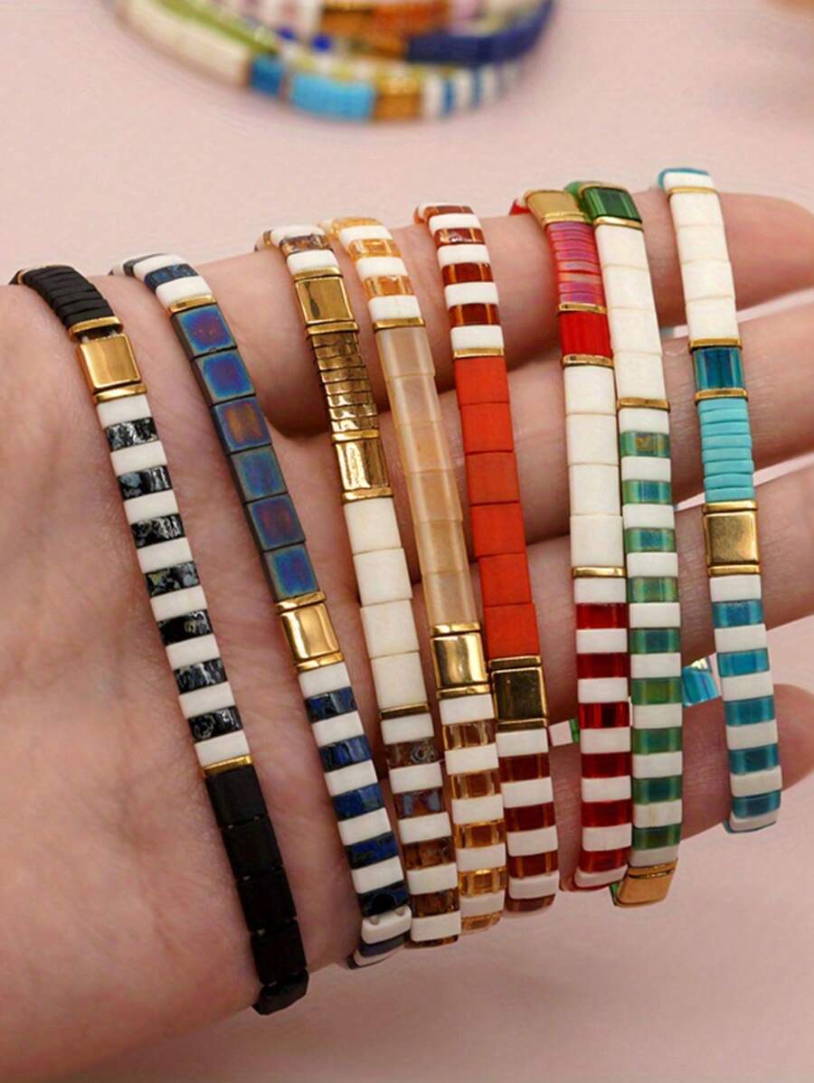 Contas de vidro tchecas multicoloridas com 2 furos, espaçadoras soltas, joias, pulseiras, colares, brincos, acessórios, encontrando contas de vidro japonesas de meia tila, espaçadores de dois furos, contas de sementes soltas para fazer joias, pulseiras faça você mesmo