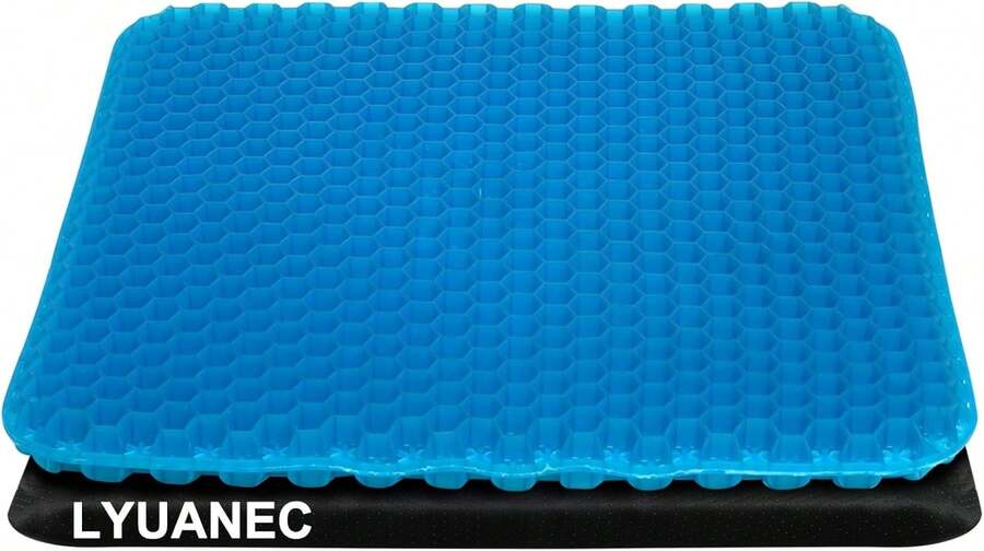 Gel Seat Cushion For Long Sitting, (20 Inch Extra Jumbo) Soft&Breathable Gel Cushion For Sitting, Thick Gel Seat Cushion For Car, Egg Crate Cushion For Hip Pain, None Pressure Point Chair Cushion