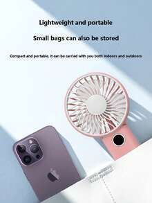 500mAh Lithium Battery, USB Charging, Handheld Fan, Portable Fan, Digital Display Folding Fan, Mountain Climbing Buckle - Multicolor - View 8