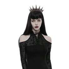 Evil Queen Costume Women Crown Black Swan Vampire Ursula Tiara Halloween Gothic Witch Accories For Bride Princ Girl Birthday Cosplay Party Wedding Homming Prom Quinceanera Pageant - as pic - View 5